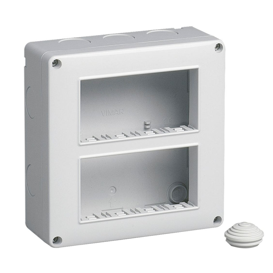 Vimar Isoset Surface Mount Enclosure, For Eikon and Plana, 8-Module (4+4), 4x2, Vertical, IP40 — Quality Boat Parts