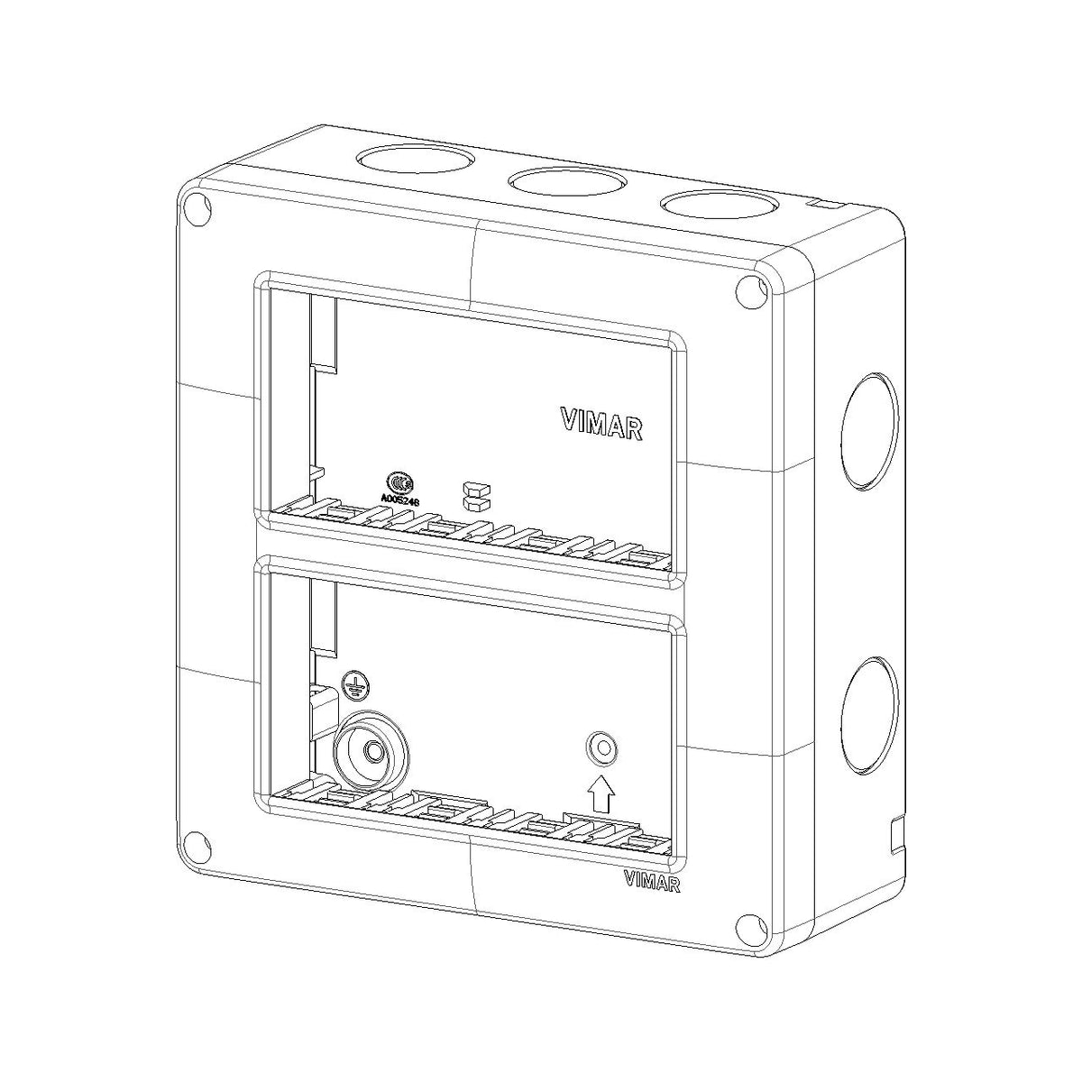 Vimar Isoset Surface Mount Enclosure, For Eikon and Plana, 8-Module (4+4), 4x2, Vertical, IP40 — Quality Boat Parts