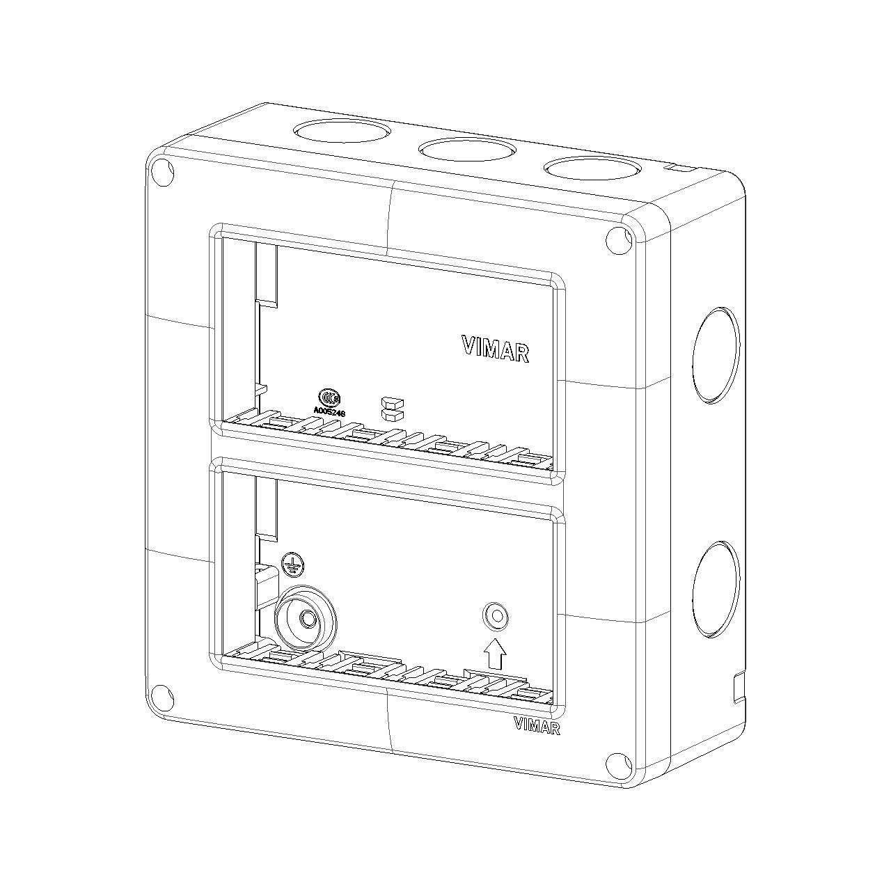 Vimar Isoset Surface Mount Enclosure, For Eikon and Plana, 8-Module (4+4), 4x2, Vertical, IP40 — Quality Boat Parts