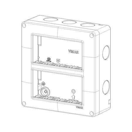 Vimar Isoset Surface Mount Enclosure, For Eikon and Plana, 8-Module (4+4), 4x2, Vertical, IP40 — Quality Boat Parts