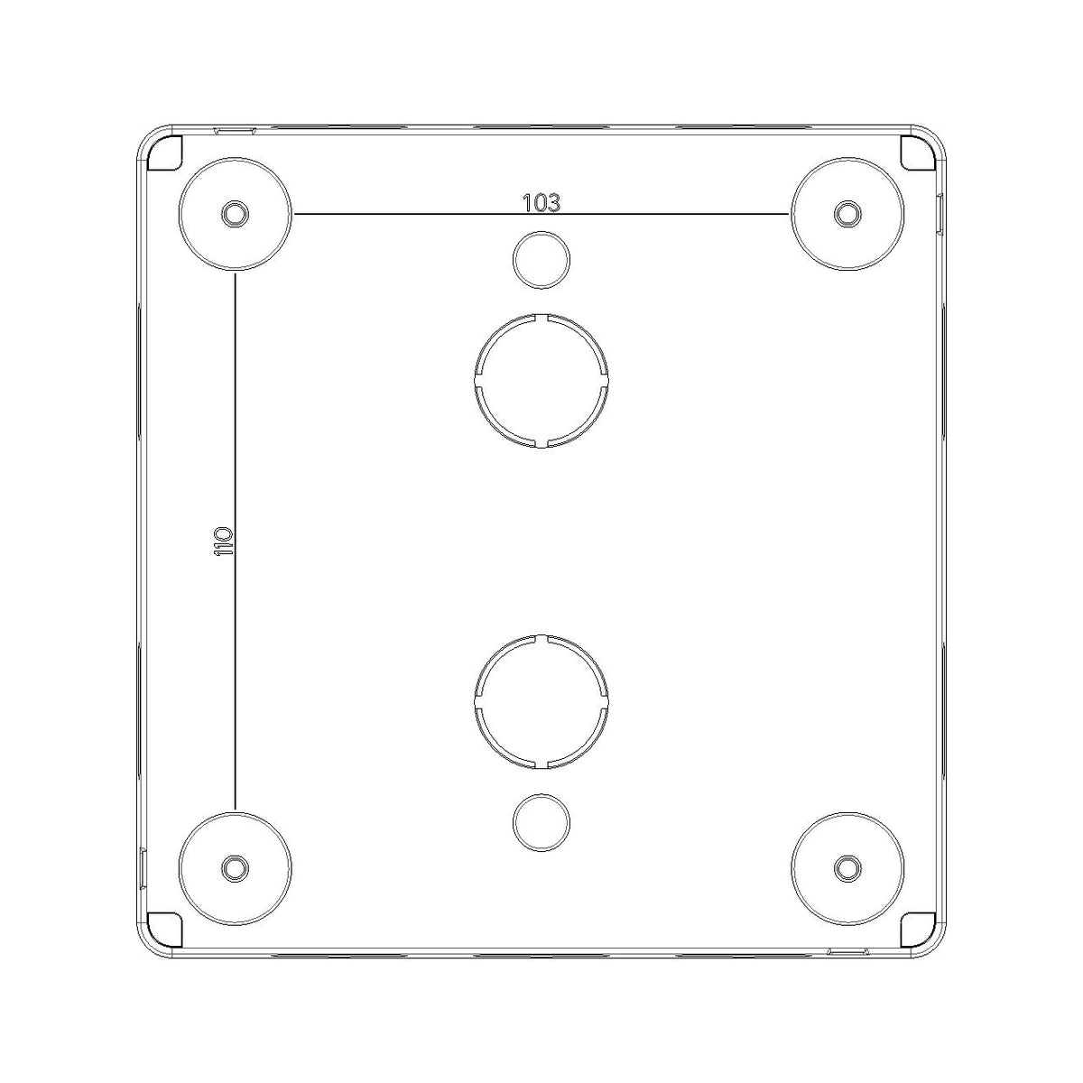 Vimar Isoset Surface Mount Enclosure, For Eikon and Plana, 8-Module (4+4), 4x2, Vertical, IP40 — Quality Boat Parts