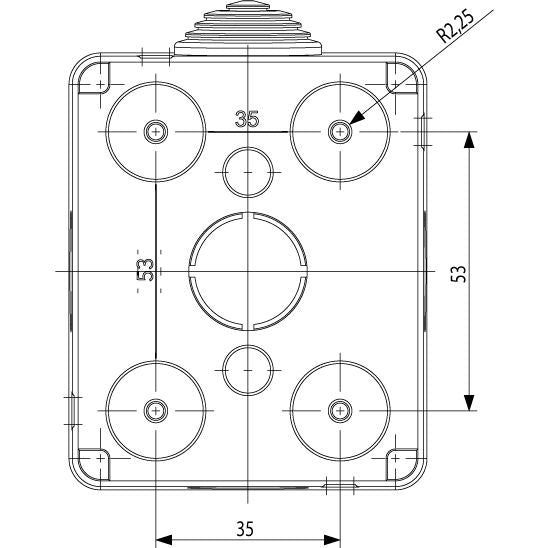 Vimar IP55 2-Module Surface Enclosure, For Eikon/Arké/Plana, Grey — Quality Boat Parts