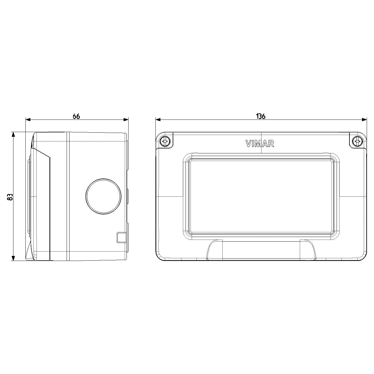 Vimar IP55 4-Module Surface Enclosure, For Eikon/Arké/Plana — Quality Boat Parts