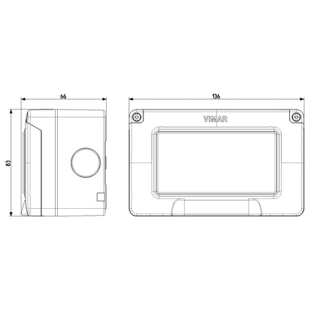 Vimar IP55 4-Module Surface Enclosure, For Eikon/Arké/Plana — Quality Boat Parts