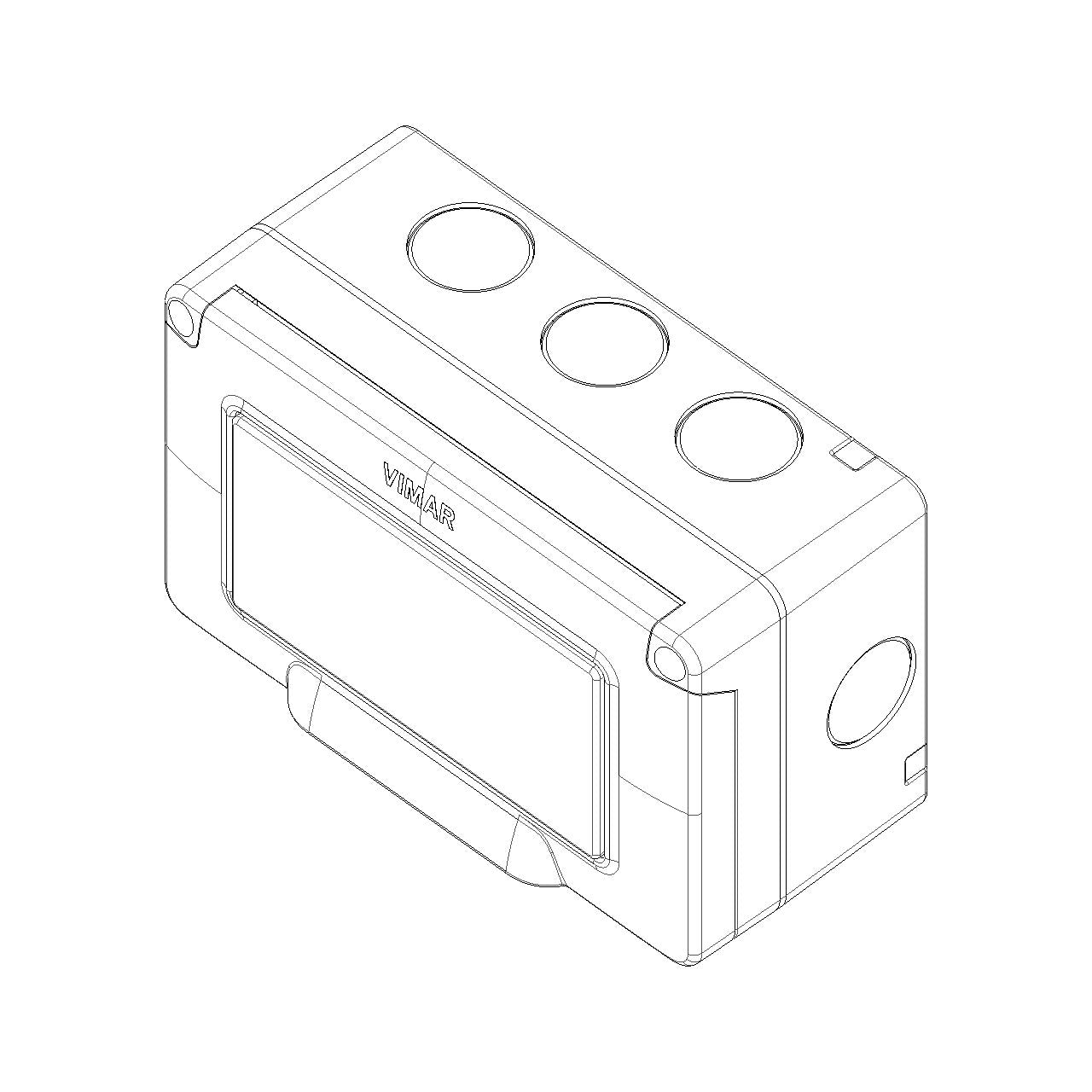 Vimar IP55 4-Module Surface Enclosure, For Eikon/Arké/Plana — Quality Boat Parts