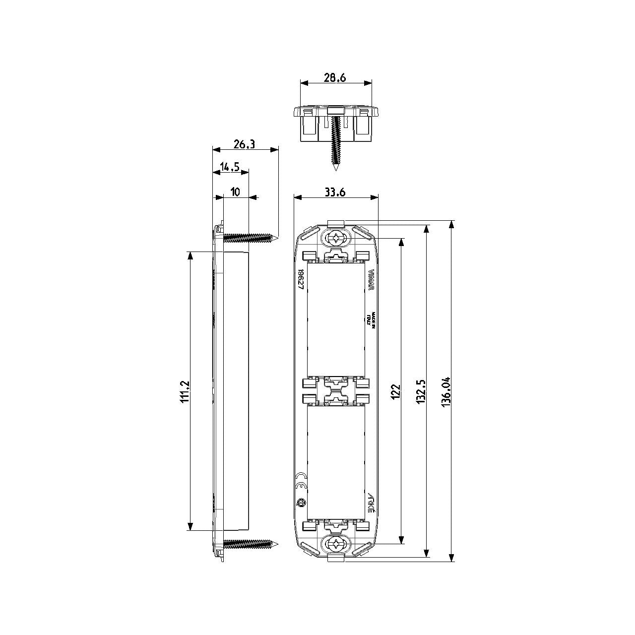 Vimar Arké 2-Module Panel Mounting Frame, With Screws — Quality Boat Parts