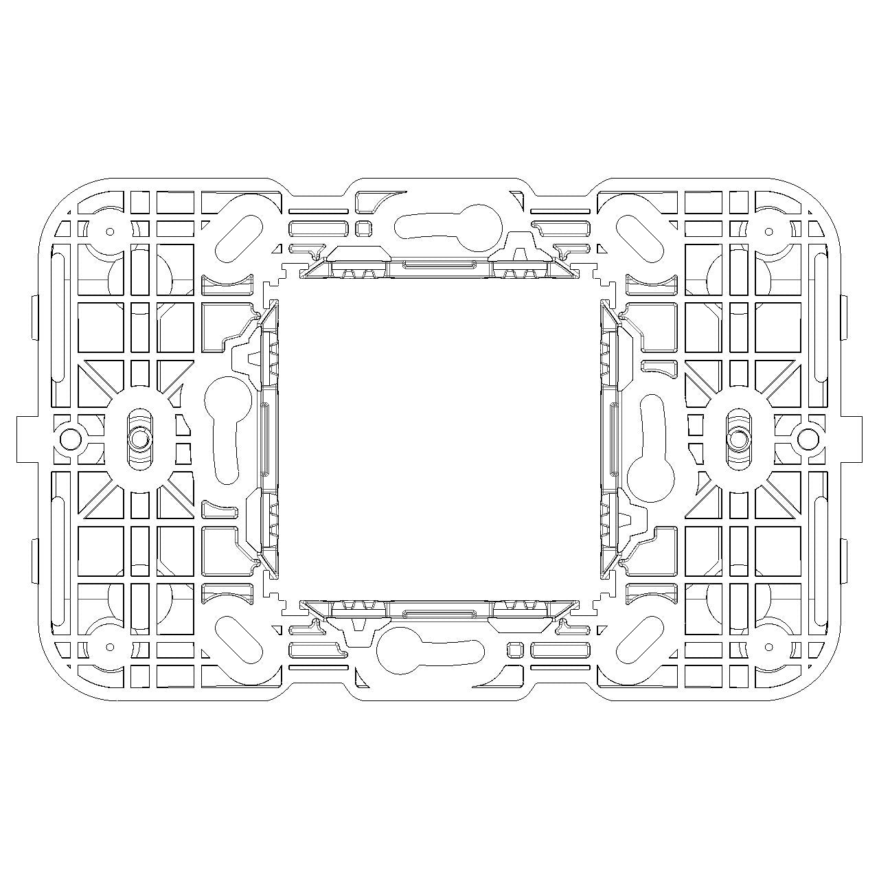 Vimar Arké 2-Central-Module Mounting Frame With Screws, For 60 mm or 56x56 mm Mounting Boxes — Quality Boat Parts