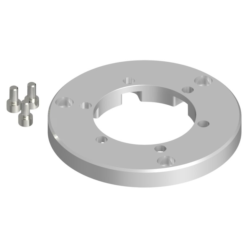 Lopolight Circular Baseplate, For Horizontal Mount Navigation Lights, 130mm Dia x 14mm, Silver Anodized Aluminum, Includes Mounting Hardware — Quality Boat Parts