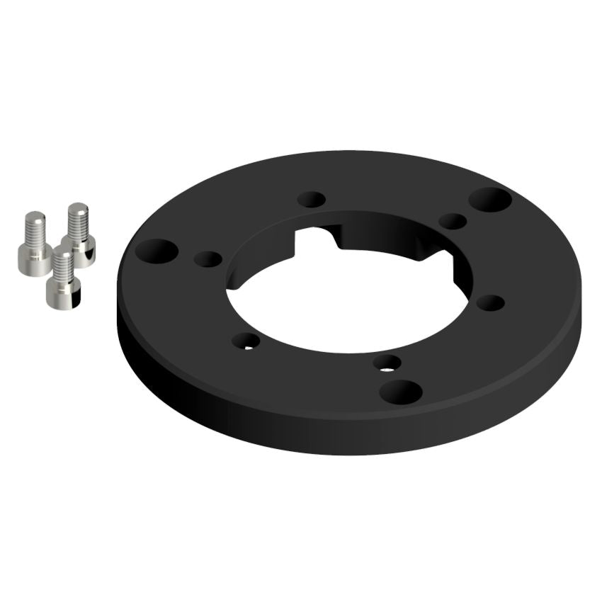 Lopolight Circular Baseplate for Horizontal Mount Navigation Lights, Aluminum, Black Anodized, Includes 3x M6 x 14 Screws. — Quality Boat Parts