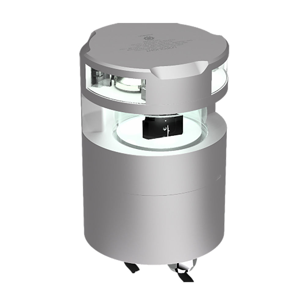 Lopolight Series 300-136 Masthead & Navigation Combo Light, For Vessels over 50m, 6 NM 225 deg Masthead, 3 NM 360 deg White Light, 20-32VDC, IP68, Horizontal Mount, Plug Connector, Silver Anodized Aluminum — Quality Boat Parts