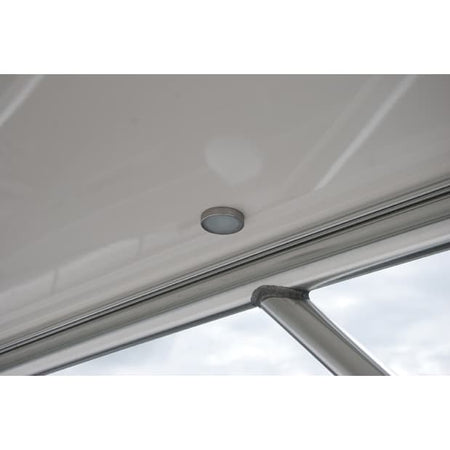 Lumitec Halo Flush Mount LED Down Light, White/Blue Light Output, White Dimming, 10-30V DC, IP67, 1.25in Cutout, Brushed Aluminum Finish, USCG Ignition Protected — Quality Boat Parts
