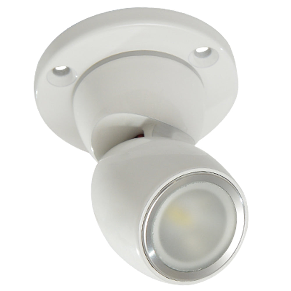 Lumitec GAI2 Spectrum LED Positionable Light, Heavy-Duty Base, White Housing, RGBW, 10-30V DC, IP67, 340 lm, PLI Enabled — Quality Boat Parts