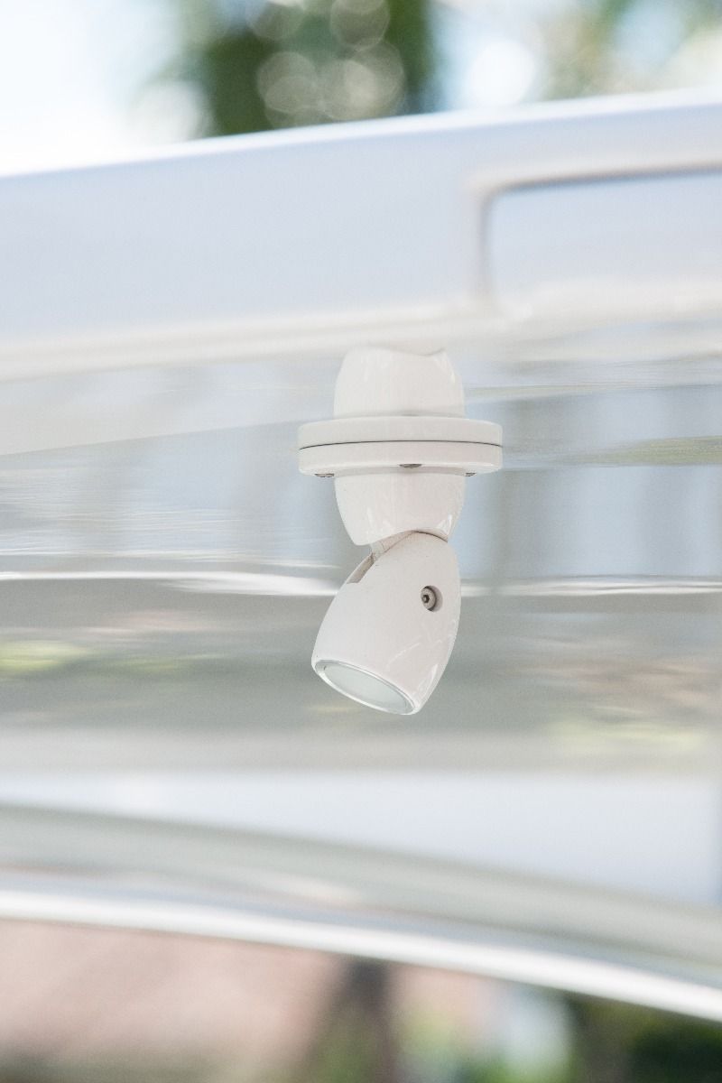 Lumitec GAI2 Spectrum LED Positionable Light, Heavy-Duty Base, White Housing, RGBW, 10-30V DC, IP67, 340 lm, PLI Enabled — Quality Boat Parts