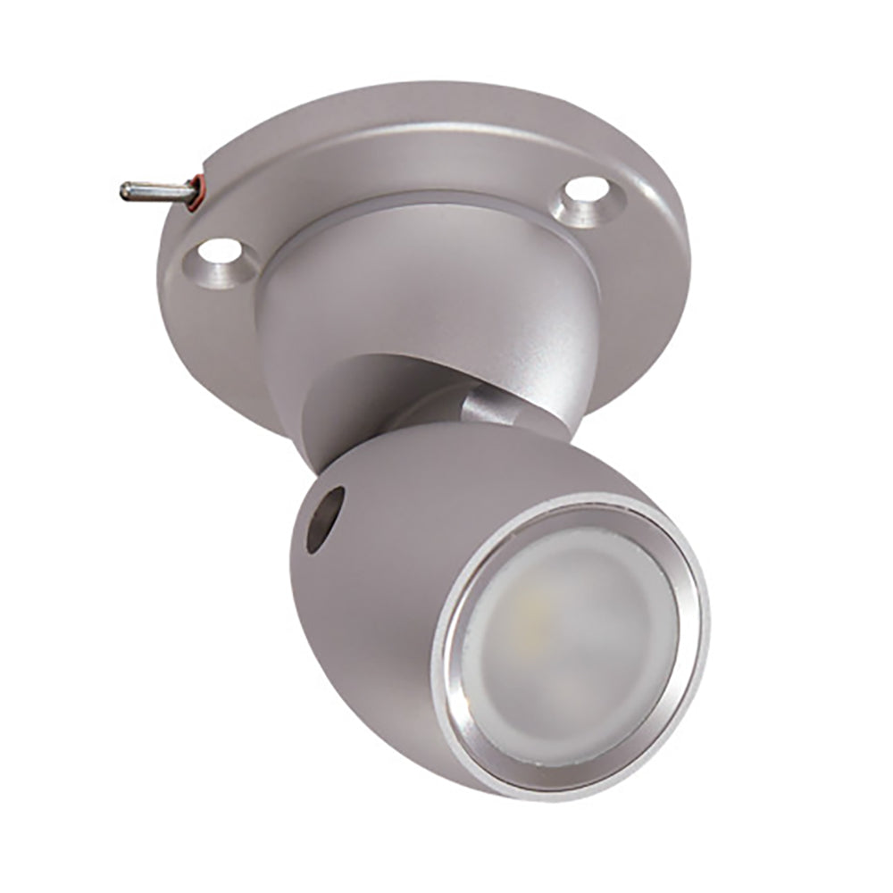 Lumitec GAI2 Positionable LED Light, Heavy-Duty Base, Built-In Switch, Warm White 3000K, 226 lm, Dimmable, 10-30V, Brushed Aluminum — Quality Boat Parts
