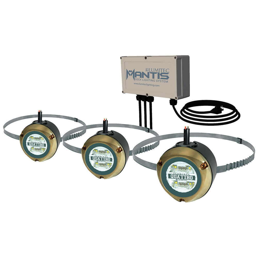 Lumitec Mantis Underwater Dock Light Kit, 3-Light, RGBW, 10-30VDC, 6000 lm — Quality Boat Parts