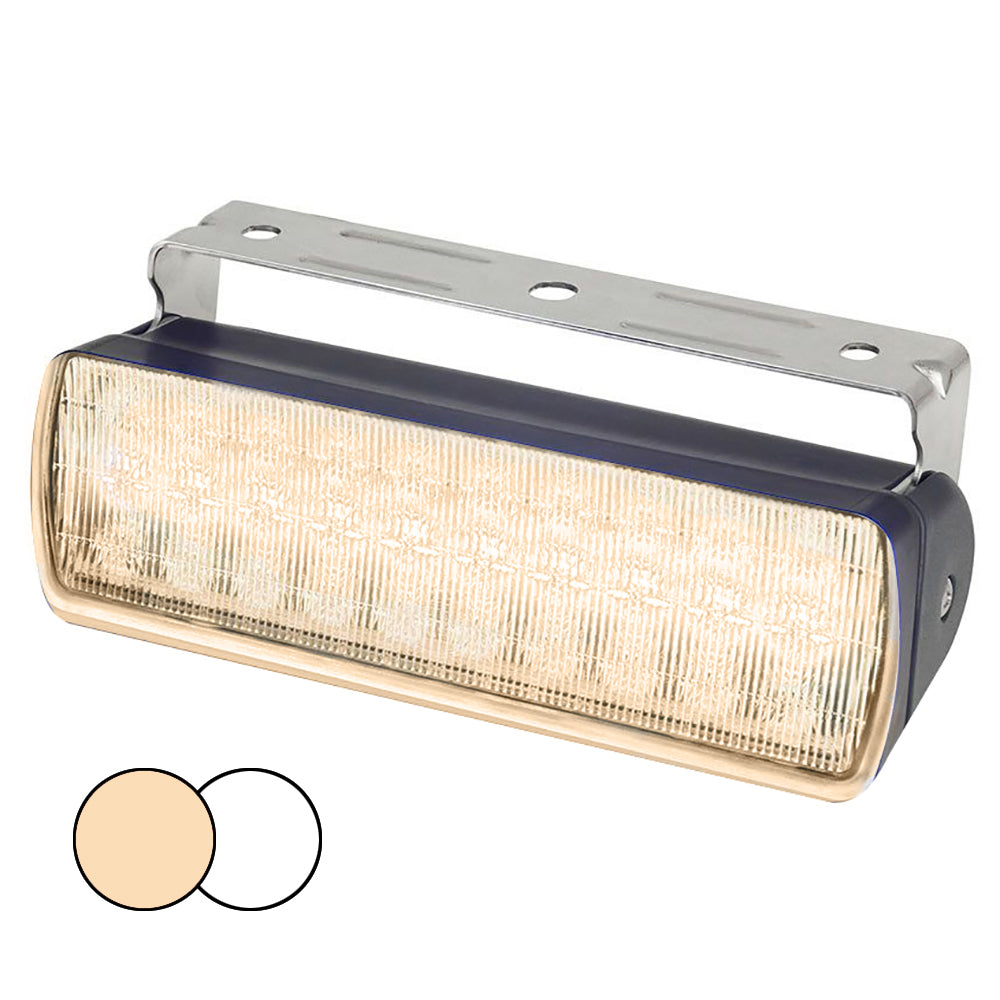Hella Marine Sea Hawk-XL Dual Color LED Deck Floodlight, White/Warm White, 9-33V DC, IP67, 2.5m Cable, Black Housing — Quality Boat Parts