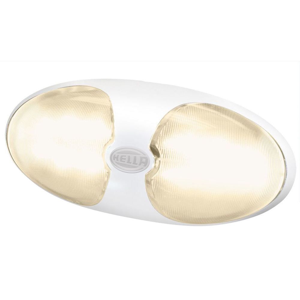 Hella Marine DuraLED 12 Interior/Exterior LED Lamp, 3000K Warm White Light, White Housing, 12/24V DC, IP67, ISO 8846 Ignition Protected, Surface Mount — Quality Boat Parts