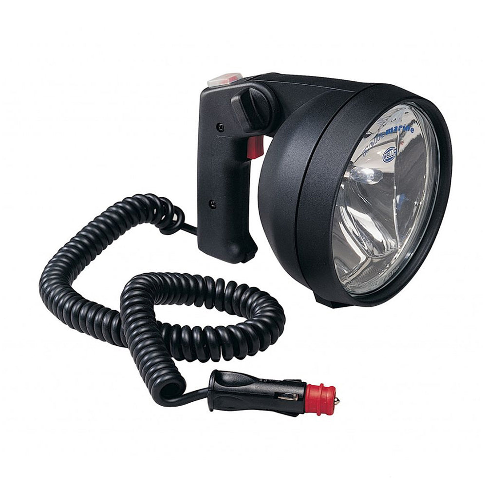 Hella Marine Twin Beam Hand Held Search Light, 12V, 55W/100W, IPX6K, Black Housing — Quality Boat Parts