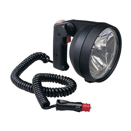 Hella Marine Twin Beam Hand Held Search Light, 12V, 55W/100W, IPX6K, Black Housing — Quality Boat Parts