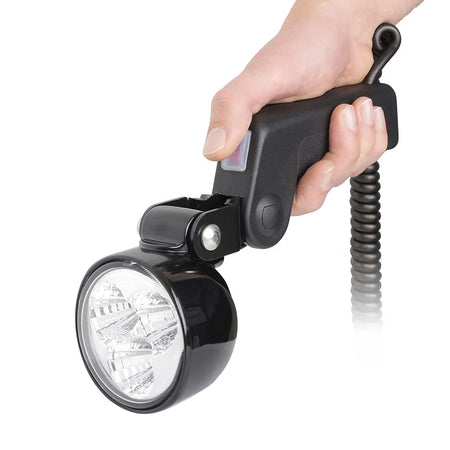 Hella Marine Twin Beam Hand Held Search Light, 12V, 55W/100W, IPX6K, Black Housing — Quality Boat Parts