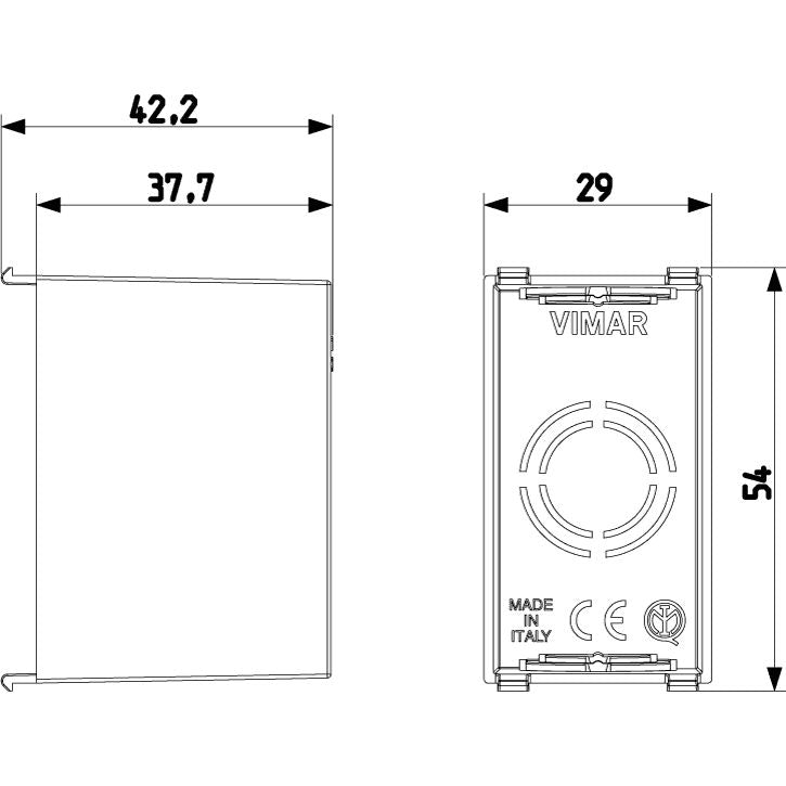 Vimar Flush Mounting Box, For Panel Mounting Frames, 1-Module, Black, GW 960C — Quality Boat Parts