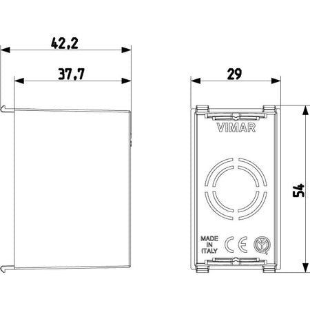 Vimar Flush Mounting Box, For Panel Mounting Frames, 1-Module, Black, GW 960C — Quality Boat Parts