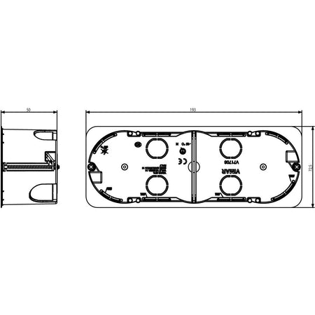Vimar Hollow-Wall Flush-Mount Box, 6/7-Module, 68 mm Cutout, GW 850°C — Quality Boat Parts
