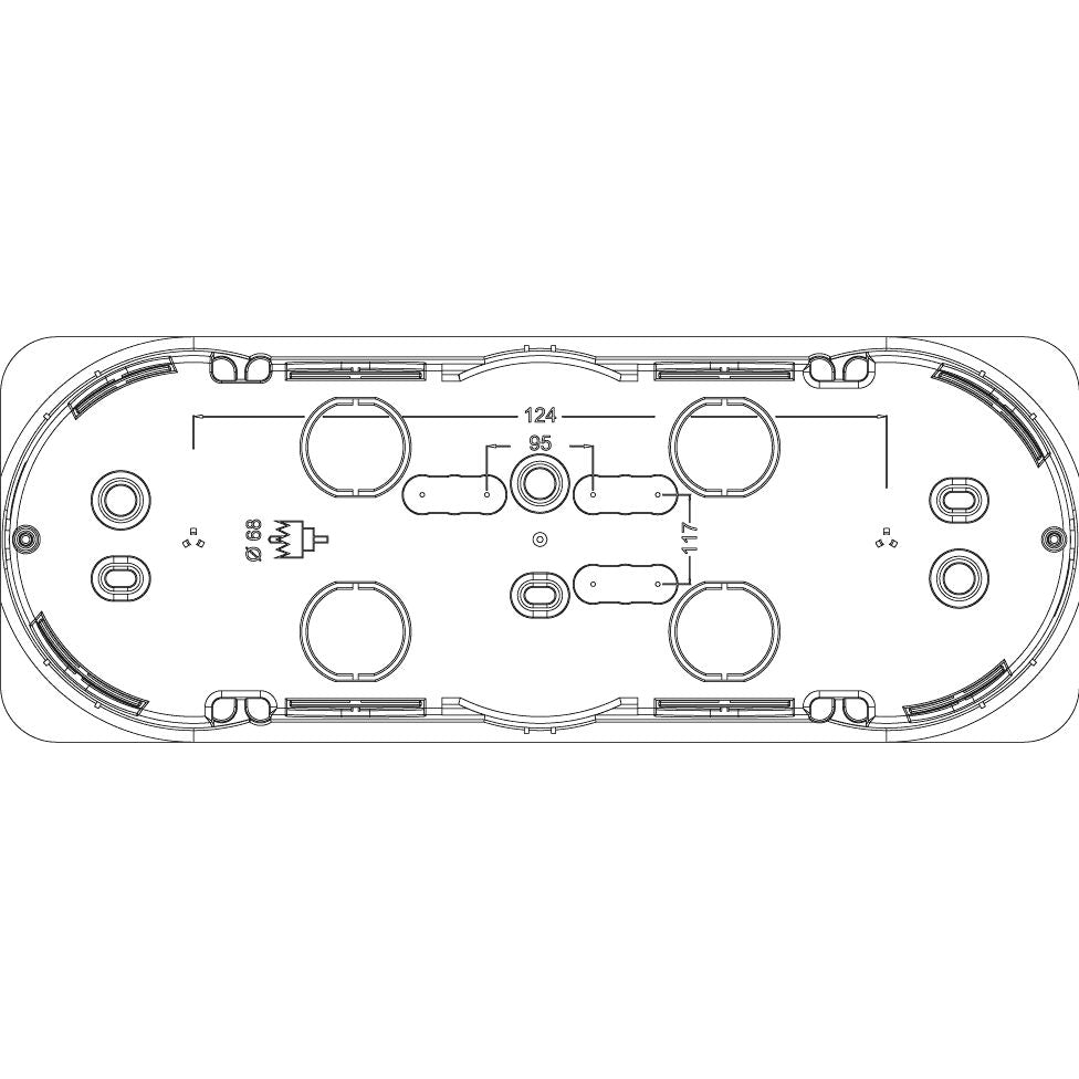 Vimar Hollow-Wall Flush-Mount Box, 6/7-Module, 68 mm Cutout, GW 850°C — Quality Boat Parts