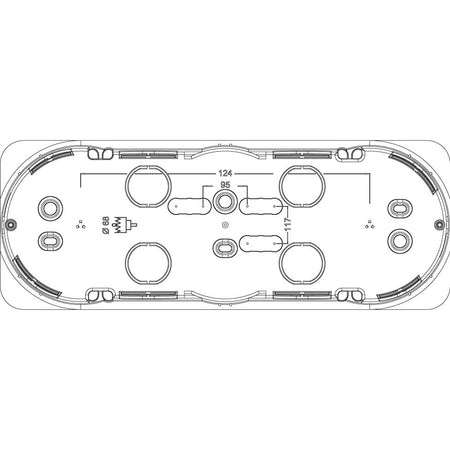 Vimar Hollow-Wall Flush-Mount Box, 6/7-Module, 68 mm Cutout, GW 850°C — Quality Boat Parts