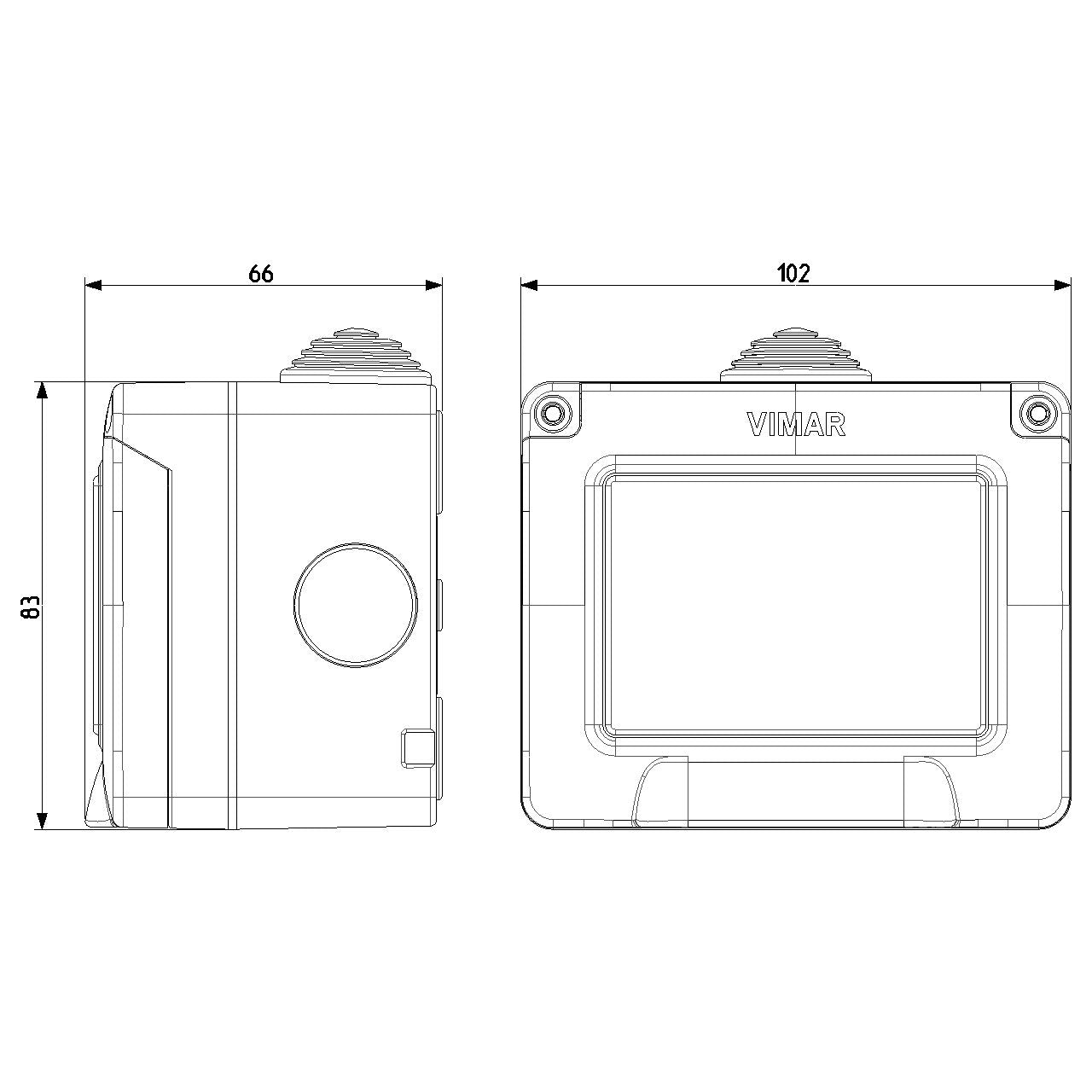Vimar IP55 3-Module Surface Enclosure, For Eikon Arké Plana, 3pk — Quality Boat Parts