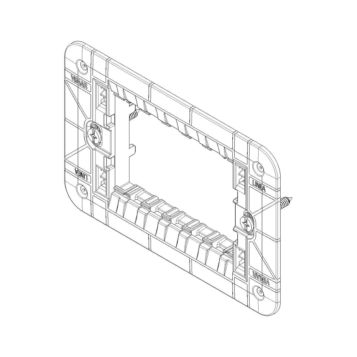 Vimar Linea 3-Module Mounting Frame, With Screws, For 3-Module Boxes — Quality Boat Parts