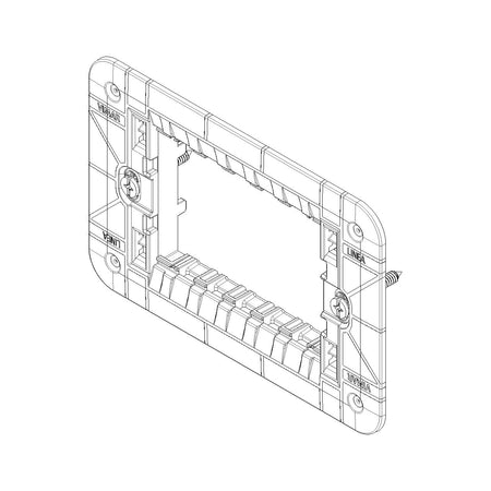 Vimar Linea 3-Module Mounting Frame, With Screws, For 3-Module Boxes — Quality Boat Parts