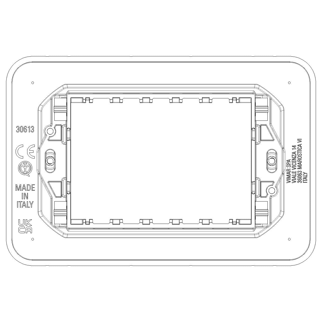 Vimar Linea 3-Module Mounting Frame, With Screws, For 3-Module Boxes — Quality Boat Parts
