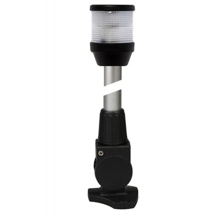 Hella Marine 2010 Series All-Round Anchor Light, 2 NM, 12V 10W Bulb, IPX6, Horizontal Fold-Down Mount, 610 mm Pole, Black Housing — Quality Boat Parts