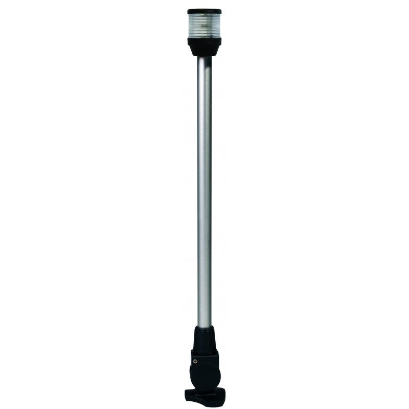 Hella Marine 2010 Series All-Round Anchor Light, 2 NM, 12V 10W Bulb, IPX6, Horizontal Fold-Down Mount, 610 mm Pole, Black Housing — Quality Boat Parts