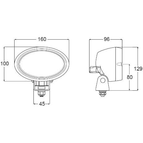 Hella Marine 6361 Series Oval 100 Halogen Deck Floodlight, 12V, 55W, H3 Bulb Included, IP6K9K, Bracket Mount, 180 Degree Rotation, 12ft Cable, White Housing — Quality Boat Parts