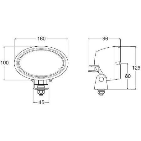 Hella Marine 6361 Series Oval 100 Halogen Deck Floodlight, 12V, 55W, H3 Bulb Included, IP6K9K, Bracket Mount, 180 Degree Rotation, 12ft Cable, White Housing — Quality Boat Parts