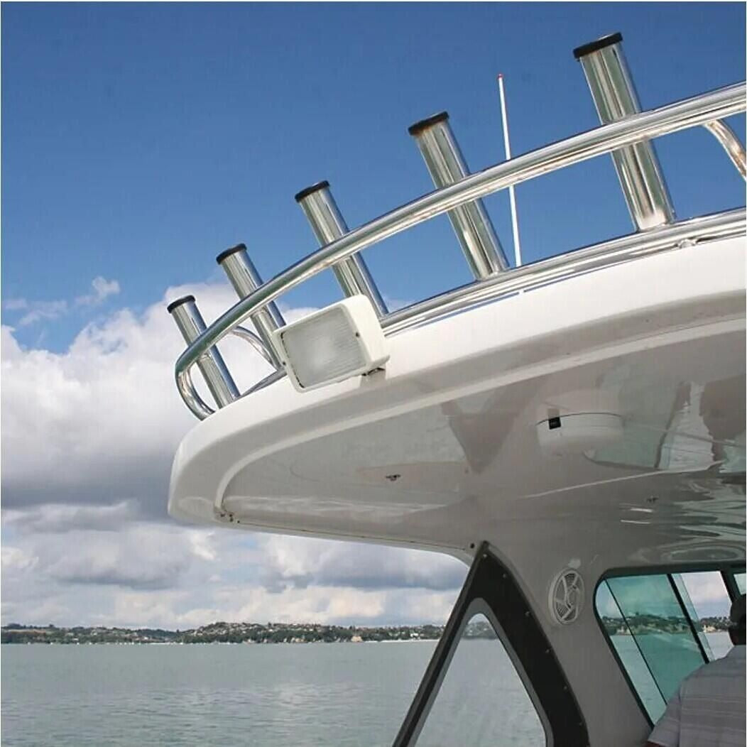 Hella Marine 8541 Series Halogen Deck Floodlight, 12V DC, 2 x 55W, Twin Free Form Reflectors, 115 Deg Adjustable Head, SS316 Mounting Hardware — Quality Boat Parts