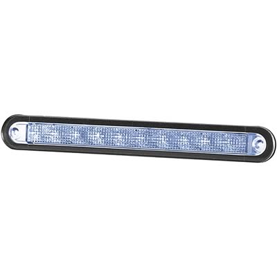 Hella Marine 9073 LED Interior Lamp, 24V, 2W, 10 White LEDs, Crystal Clear Lens, Black Housing, 265mm Length, 2500mm Cable, Screw Connection — Quality Boat Parts