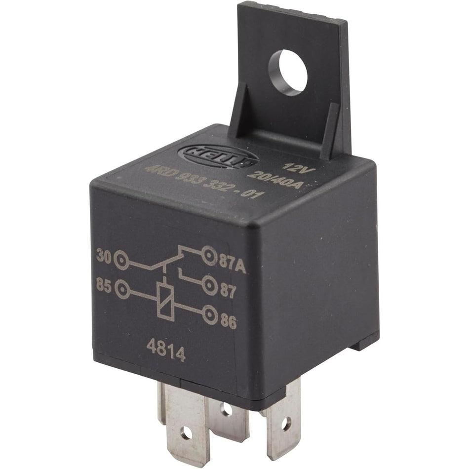 Hella Marine Mini ISO SPDT Relay, 12V, 40A, IP54, Mounting Bracket — Quality Boat Parts
