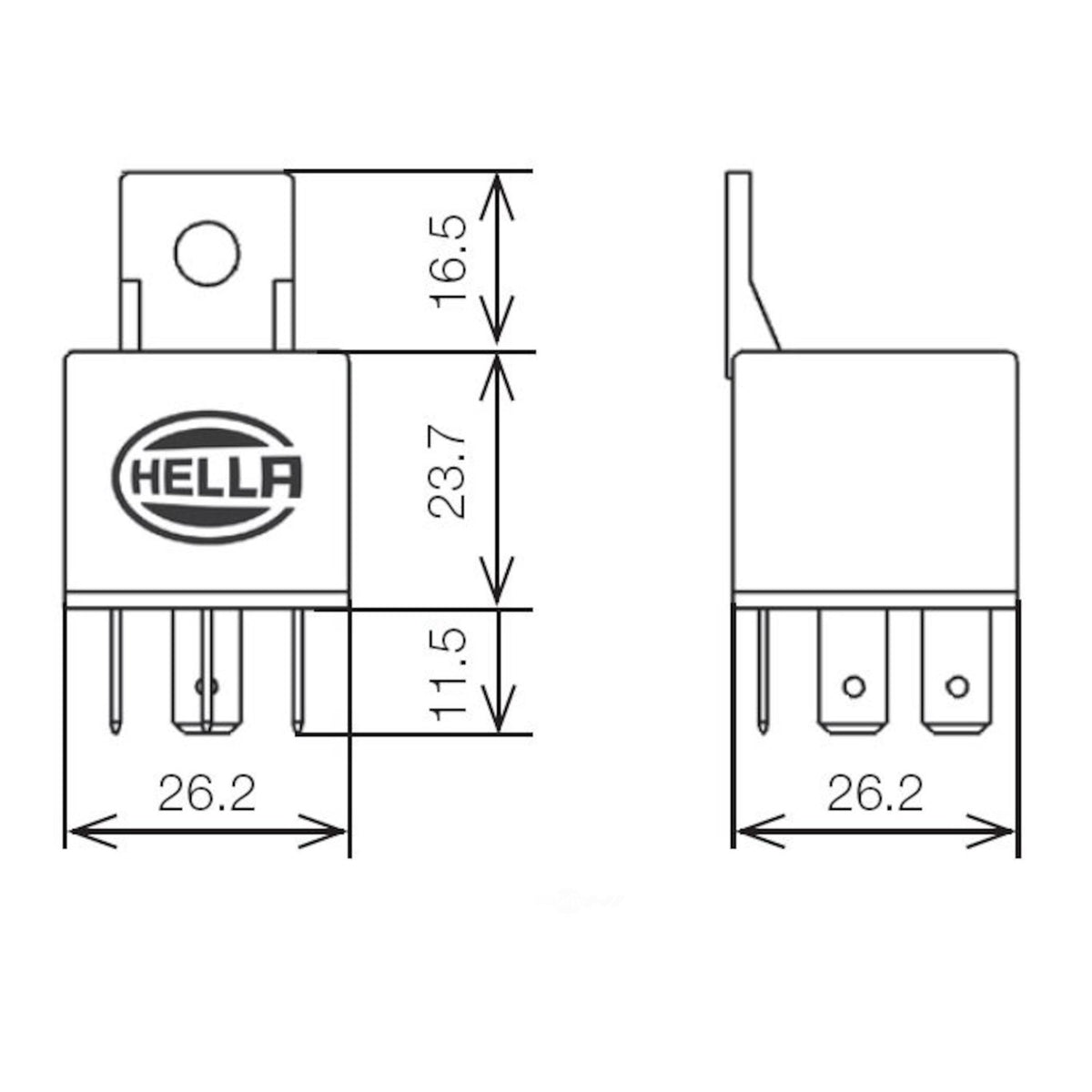 Hella Marine Mini ISO SPDT Relay, 24V, 20A, Resistor Coil Suppression — Quality Boat Parts