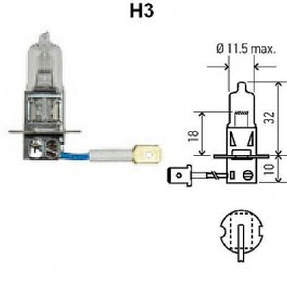 Hella Marine H3 Search Light Bulb, 12V, 100W, PK22s Base — Quality Boat Parts