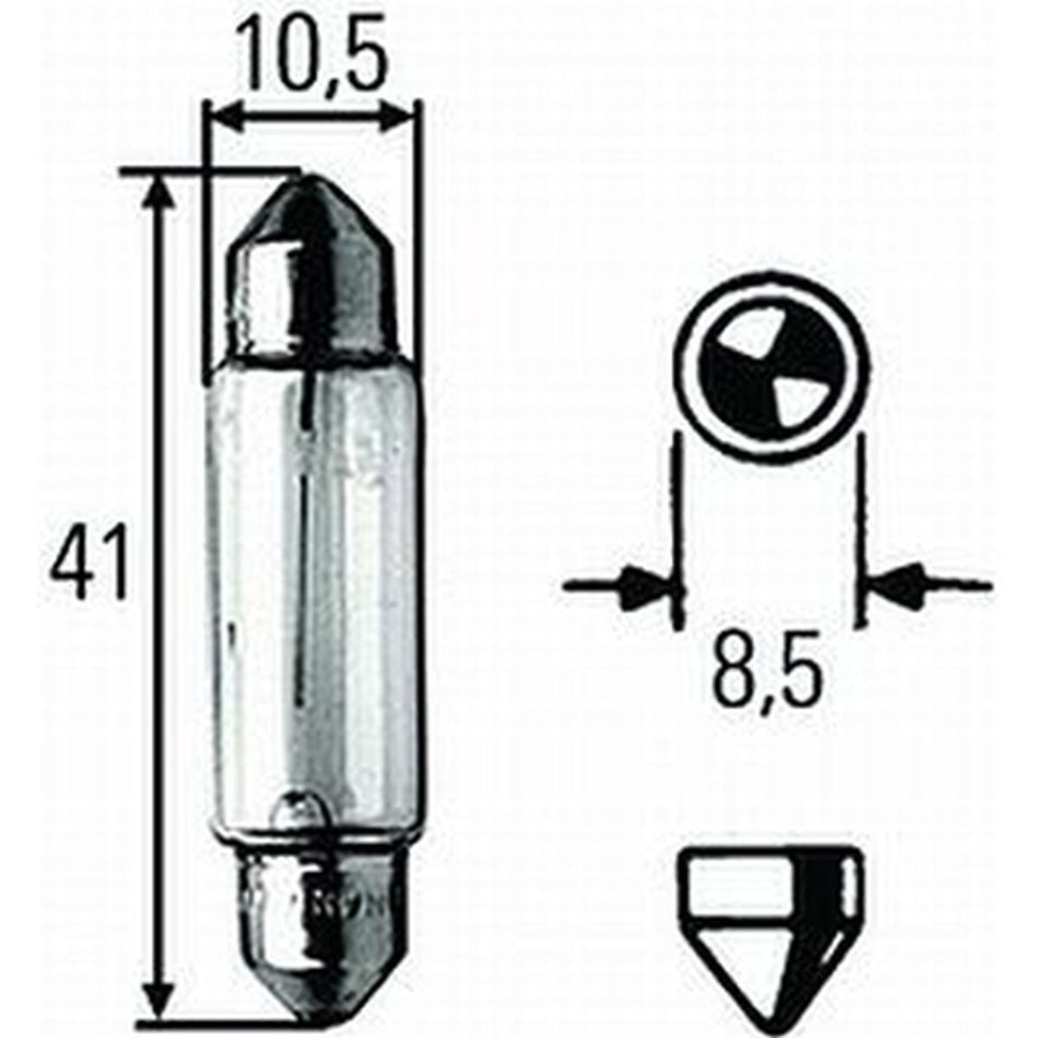 Hella Marine 6451 SV8.5-8 Incandescent Bulb, 12V, 15W, 17x41mm — Quality Boat Parts