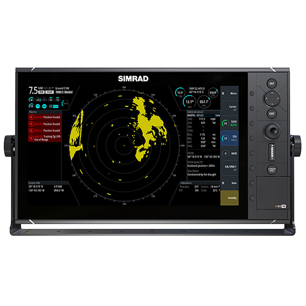 Simrad R3016 Radar Control Unit, For Halo Pulse Compression and Broadband 3G/4G and HD Digital Radars, 16in HD Widescreen Display, 12-24V DC, IPX6, NMEA 2000, NMEA 0183, Ethernet, HDMI — Quality Boat Parts