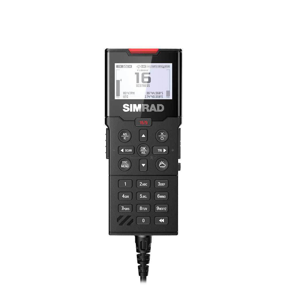 Simrad HS100 Wired VHF Radio Handset, For RS100/RS100-B, 256x160 LCD, NMEA 2000 Backlight Sync — Quality Boat Parts