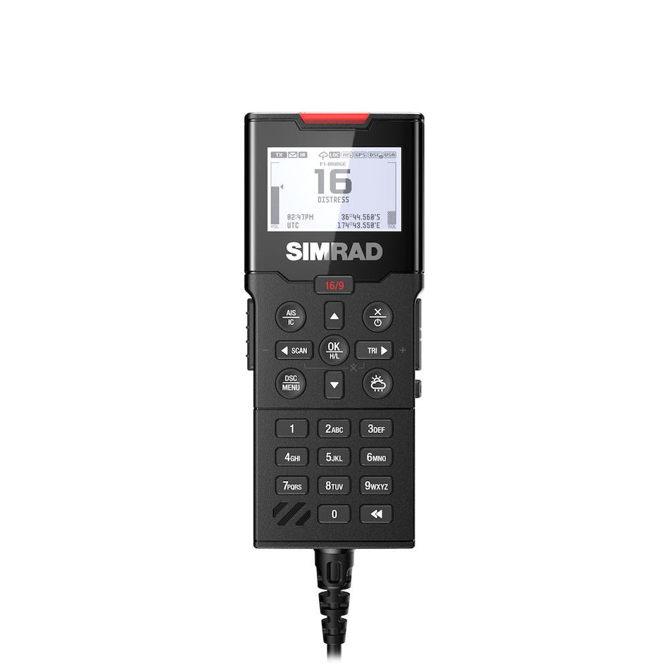 Simrad HS100 Wired VHF Radio Handset, For RS100/RS100-B, 256x160 LCD, NMEA 2000 Backlight Sync — Quality Boat Parts