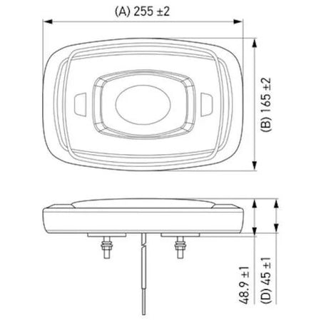 Hella Marine Mini LED Warning Lightbar, 10in, 12-24V, Fixed Mount, Clear Lens, Amber Light — Quality Boat Parts