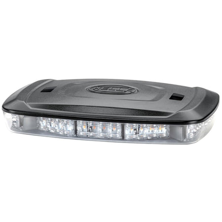 Hella Marine Mini LED Warning Lightbar, 10in, 10-30V, IP67, Magnetic Mount, Amber Light, Clear Lens, Flashing/Rotating Modes — Quality Boat Parts