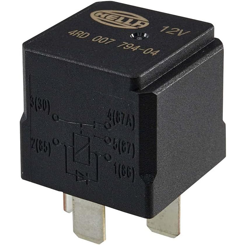 Hella Marine Mini ISO Relay, 12V, 5-Pin, SPDT, 20/40A, Diode Coil Suppression, IP54 — Quality Boat Parts