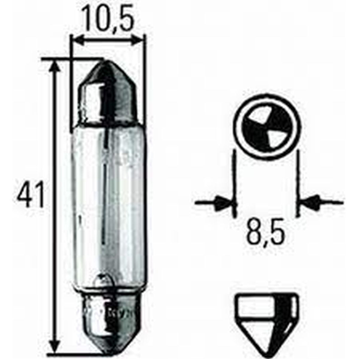 Hella Marine DE3175 Festoon Replacement Bulb, SV8.5-8 Base, 12V, 10W — Quality Boat Parts